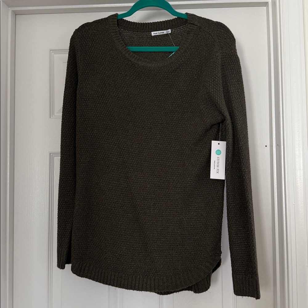 Pink Clover Olive Knit Sweater